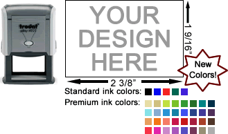  StampMark Customized Signature/Logo Stamp + 2 Lines of Text -  Large Size - Choose from 15 Ink Colors : Office Products