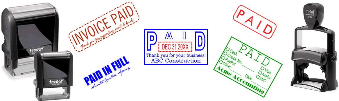 PAID IN FULL THANK YOU Rubber Stamp for office use self-inking