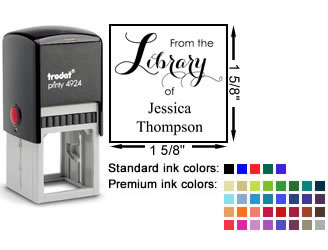 Personalized Library Stamp, Custom Rubber Stamp, Book Stamp, This