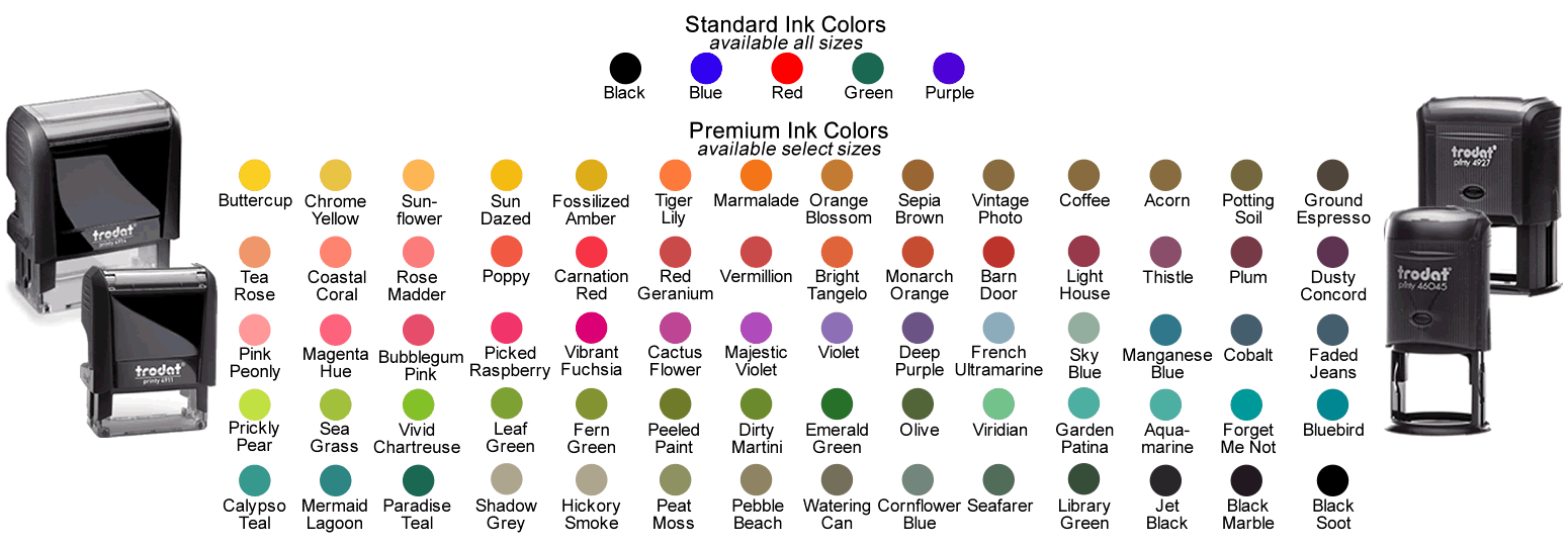 Versacolor Ink Pads Colour Chart