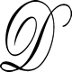 Cursive Script Letter D Monogram Stamp Sample