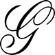 Cursive Script Letter G Monogram Stamp Sample
