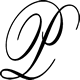 Cursive Script Letter P Monogram Stamp Sample