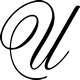 Cursive Script Letter U Monogram Stamp Sample
