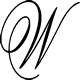 Cursive Script Letter W Monogram Stamp Sample