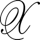 Cursive Script Letter X Monogram Stamp Sample
