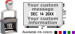 Buy a Trodat 5440 custom date stamp with rotating month, date and year bands for home or office.