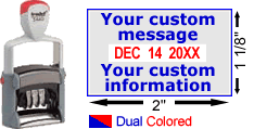 Buy a customizable self-inking date stamp with rotating month, date and year bands for home or office.