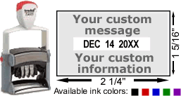 Trodat 5460 Date Rubber Stamp | Self Inking Dater with Custom Message