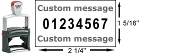 Buy a customizable Trodat 5558 numbering stamp with 8 rotating bands of digits.