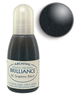 Order a 1/2 oz. bottle of refill ink for a Brilliance Metallic Graphite Black stamp pad.