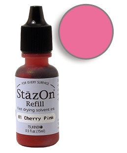Buy a 1/2 oz. bottle of quick-drying, solvent-based refill ink for a cherry pink StazOn stamp pad.