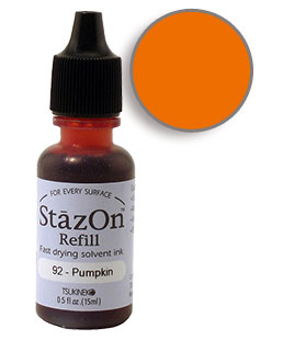 Buy a 1/2 oz. bottle of quick-drying, solvent-based refill ink for a pumpkin StazOn stamp pad.