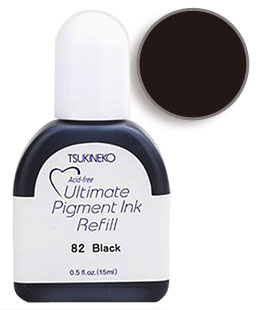 Purchase a vibrant black Versacolor stamp reinker.  Non-toxic, water-soluble pigment ink.