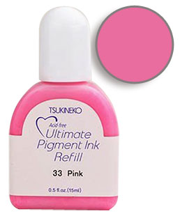 Buy a 1/2 oz. bottle of vibrant pigment-based refill ink for a pink Versacolor stamp pad.