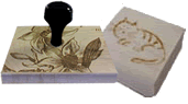 Two Custom Art Stamps with and without Handles