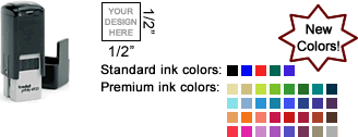 Customize and order the perfect 1/2" self inking hand stamp in real-time online!  Personalize, preview and design order online in 60+ fonts, 30+ colors.  Free logo upload, quick turnaround, no minimums. Easy online ordering, quality guaranteed.
