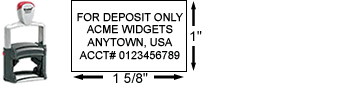 Customize a self-inking deposit stamp in real-time online!  Upload signature or company logo, choose 30+ fonts, quick turnaround, no minimums, replacement pads available.