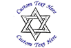 Customize this multi-colored Star of David stamp with a personalized message or special greeting.  Select from multiple colors on the SAME self-inking stamp!  Stamp features circular text design.