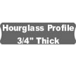 3/4" Wood Mount Profile Diagram Featuring Hourglass Side Contours