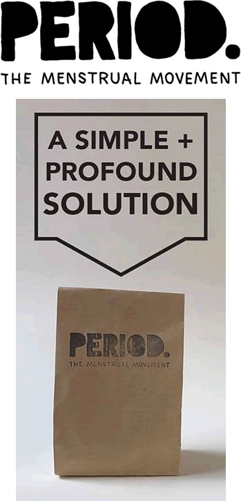 Order an official Period. The Menstrual Movement Rubber Stamp for packing parties, distributing products and helping those in need.