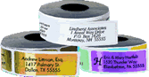 Three Various Colored Return Address Label Rolls