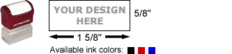 Pre Inked Stamps - Ultimark 04 Rubber Stamp with Size Diagram and Available Colors Pre Inked Stamps - Ultimark 04 Rubber Stamp with Size Diagram and Available Colors