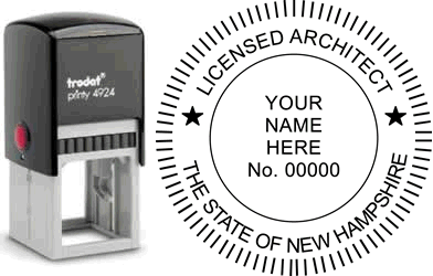 Customize and order a New Hampshire Architect stamp online! Personalize, preview instantly, meets all requirements for New Hampshire Architects, self-inking stamp with ink refills available. No minimums, fast turnaround, quality guaranteed.