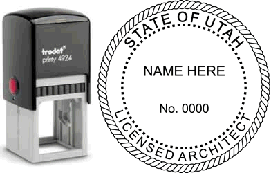 Customize and order a Utah Architect stamp online! Personalize, preview instantly, meets all requirements for Utah Architects, self-inking stamp with ink refills available. No minimums, fast turnaround, quality guaranteed.