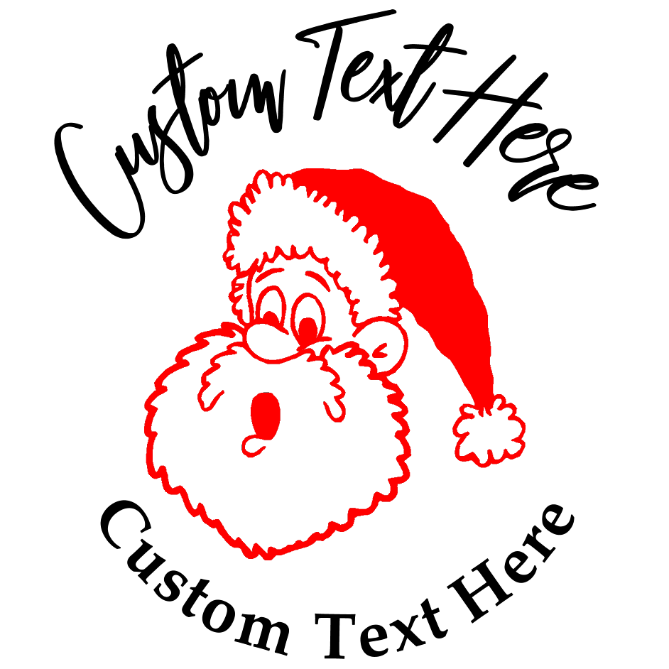 Customize this multi-colored santa claus stamp with a personalized message or special greeting.  Select from multiple colors on the SAME self-inking stamp!  Stamp features caricature/cartoon-style Santa Claus.
