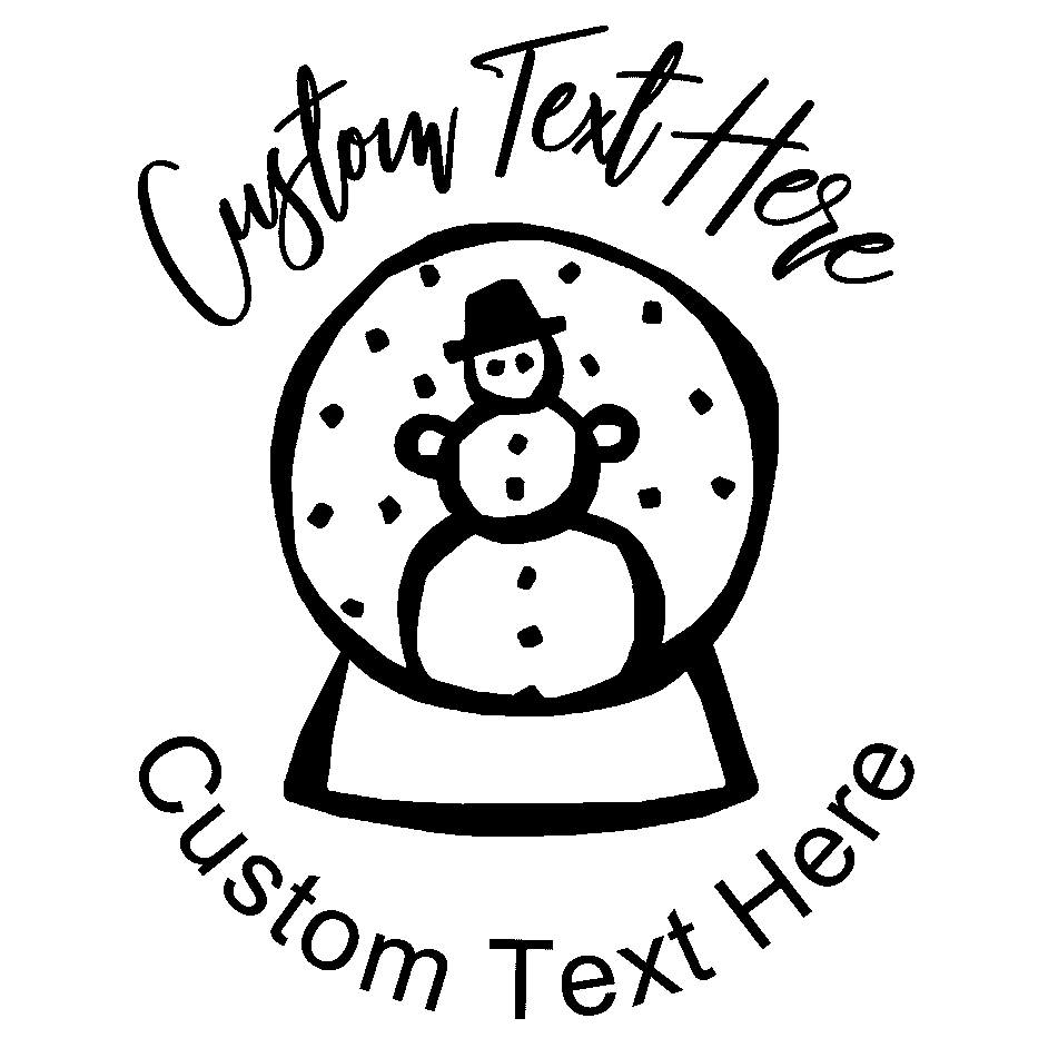 Snowman in Snowglobe Rubber Stamp