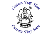 Custom Multi-Colored Christmas Angel #1 Stamp Design