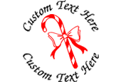 Custom Multi-Colored Christmas Candy Cane #1 Stamp Design