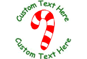 Custom Multi-Colored Christmas Candy Cane #2 Stamp Design