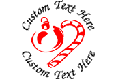 Custom Multi-Colored Christmas Candy Cane #3 Stamp Design