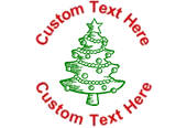 Custom Multi-Colored Christmas Tree #3 Stamp Design