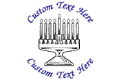 Hanukkah Multi-Colored Menorah #2 Stamp Design