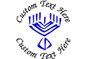 Hanukkah Multi-Colored Menorah #1 Stamp Design