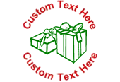 Custom Multi-Colored Christmas Wrapped Present Stamp Design