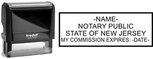 Customize and order a self-inking notary rubber stamp for the state of New Jersey.  Meets all specifications and requirements for New Jersey notary stamps.