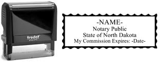 Customize and order a self-inking notary rubber stamp for the state of North Dakota.  Meets all specifications and requirements for North Dakota notary stamps.