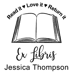 1.8x1.8 cts115 From Library Stamp Custom Name Personalized Read It Love It Return It Personalised Rubber Gift Stamp Custom Book Stamp