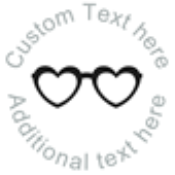 Round Geocaching Stamp with Heart Glasses