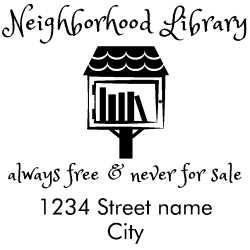 Free little library rubber stamp, choice of 30+ ink colors, customize instantly online, personalize name, special note and more. No minimums, fast turnaround, quality guaranteed.