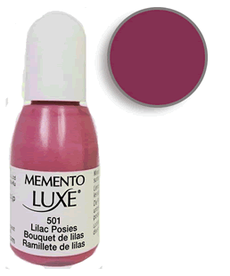 Buy a 1/2 oz. bottle of Memento Luxe Lilac Posies refill for a  Lilac Posies Memento Luxe stamp pad.