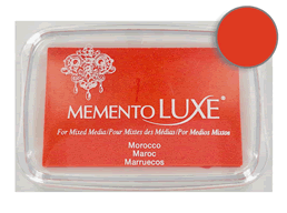 Buy a Memento Luxe Morocco Stamp Pad! This is very creamy and blendable with an intensely pigmented opaque appearance that is visible on both light and dark colored surfaces.