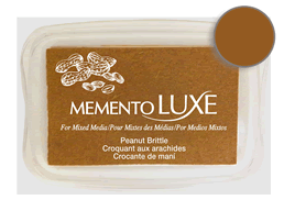 Buy a Memento Luxe Peanut Brittle Stamp Pad! This is very creamy and blendable with an intensely pigmented opaque appearance that is visible on both light and dark colored surfaces.