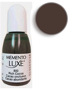 Buy a 1/2 oz. bottle of Memento Luxe Rich Cocoa refill for a  Rich Cocoa Memento Luxe stamp pad.