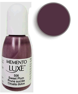 Buy a 1/2 oz. bottle of Memento Luxe Sweet Plum refill for a Sweet Plum Memento Luxe stamp pad.