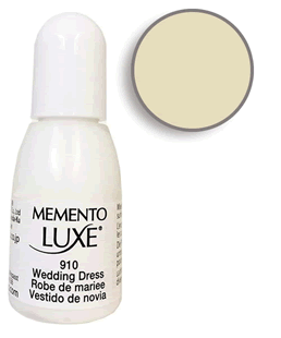 Buy a 1/2 oz. bottle of Memento Luxe Wedding Dress refill for a Wedding Dress Memento Luxe stamp pad.